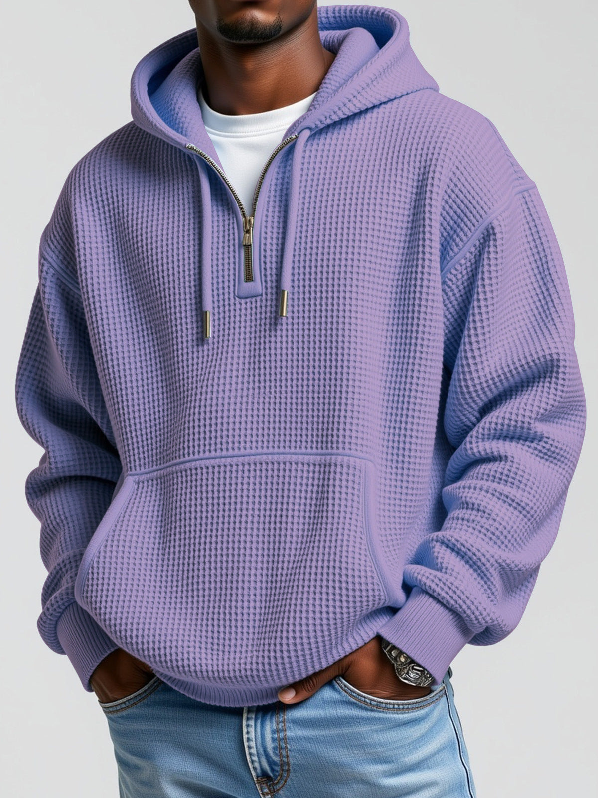 Winter Men's Solid Color Hooded
