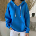 Comfortable solid color knit hoodie