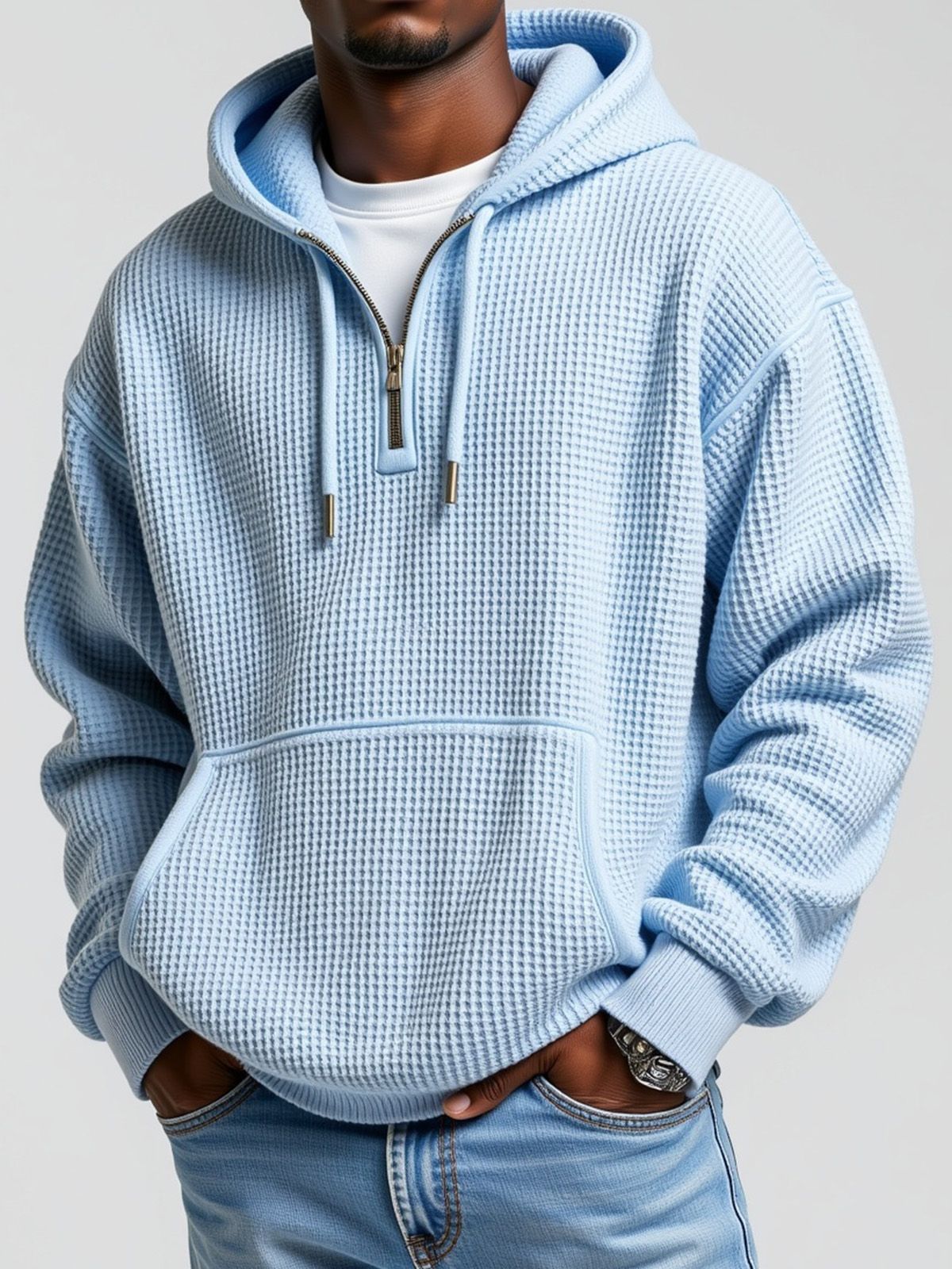 Winter Men's Solid Color Hooded