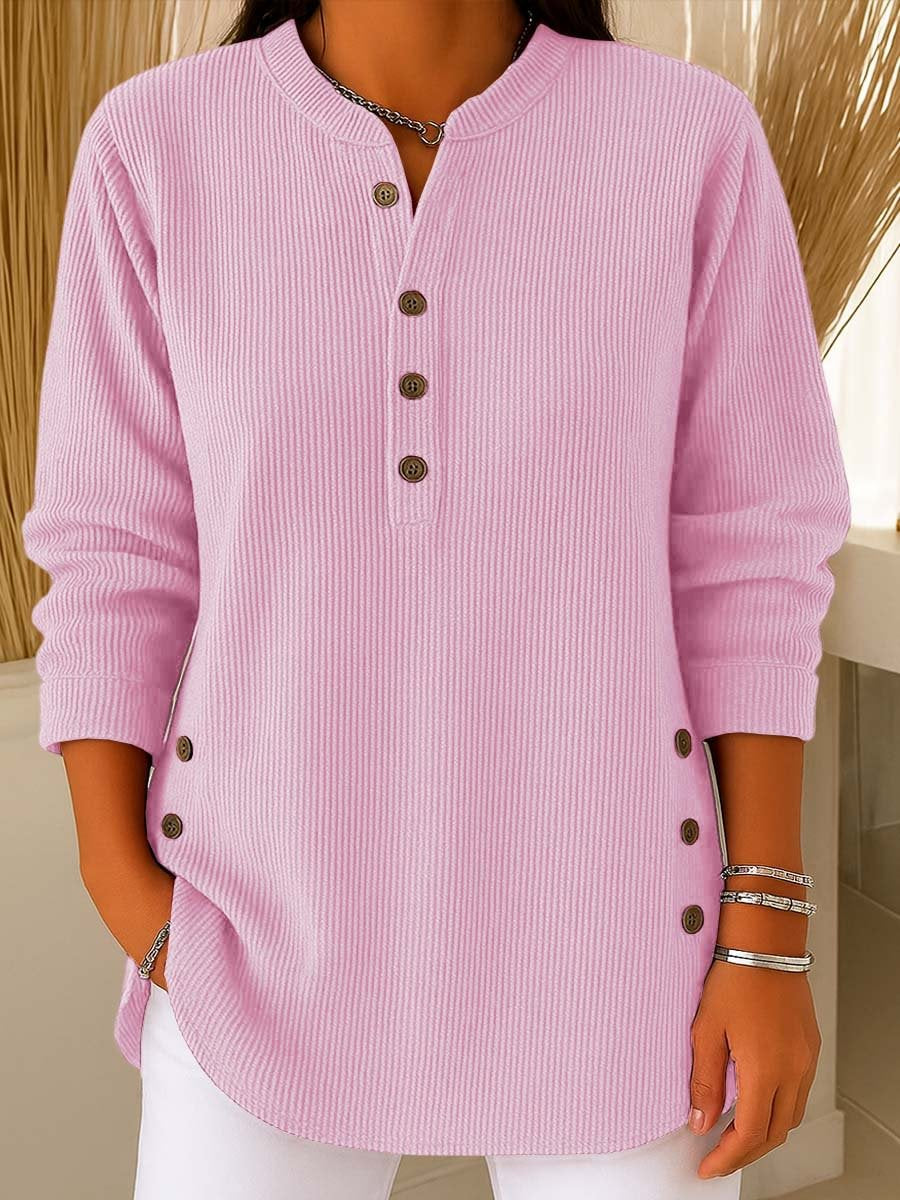 everyday V-neck button-down shirt