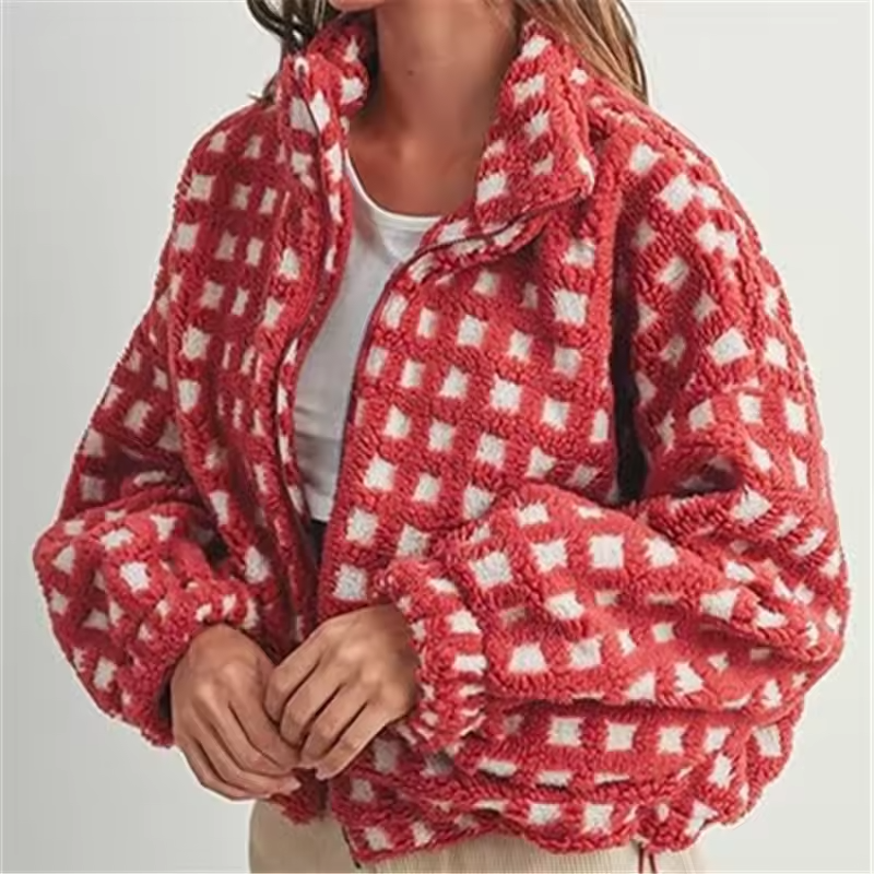 Comfortable fleece short jacket, classic style