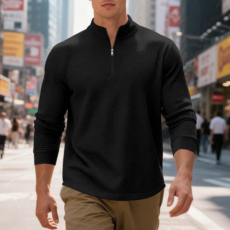 Men's jacquard pullover sweatshirt